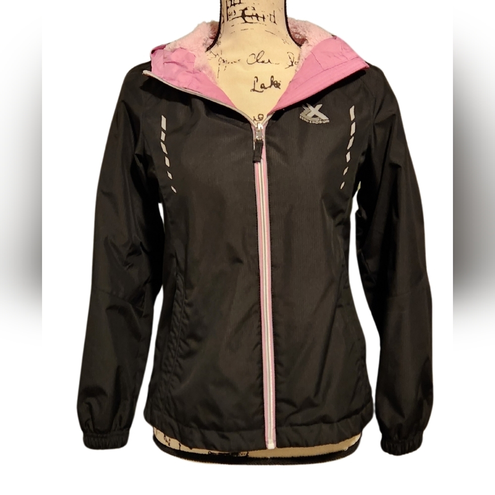 ZeroXposur Black and Pink Kids Raincoat